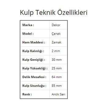 Çanak 64 mm Antik Sarı Mobilya Kulp