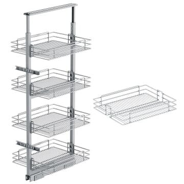 Starax Sepetli Teleskopik Mutfak Kiler 1101 Tel Sepetli / 30 cm - 60 cm - 80 cm Arası / 2 Sepetli