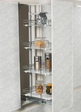 Starax Sepetli Teleskopik Mutfak Kiler 1104 Tel Sepetli / 45 cm - 60 cm - 80 cm Arası / 2 Sepetli