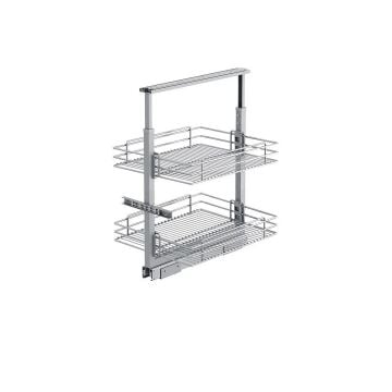 Starax Sepetli Teleskopik Mutfak Kiler 1105 Tel Sepetli / 50 cm - 60 cm - 80 cm Arası / 2 Sepetli