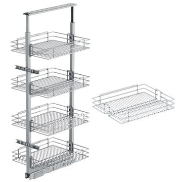 Starax Sepetli Teleskopik Mutfak Kiler 1122 Tel Sepetli / 45 cm - 125 cm - 140 cm Arası / 4 Sepetli