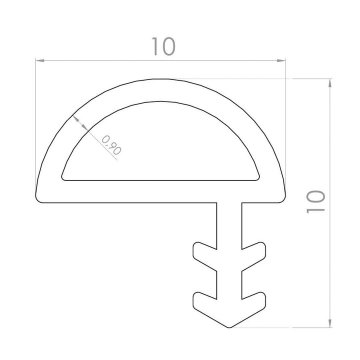 Has Plastik Kapı Fitili Yarı Tırnaklı 1 Metre - Krem