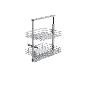 Starax Sepetli Teleskopik Mutfak Kiler 1124 Tel Sepetli / 55 cm - 125 cm - 140 cm Arası / 4 Sepetli