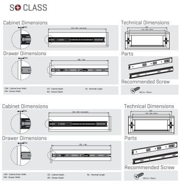 Samet Frenli Teleskopik Mobilya Çekmece Rayı 4,6 cm-60 cm