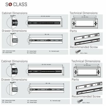 Samet Frenli Teleskopik Mobilya Çekmece Rayı 4,6 cm-70 cm