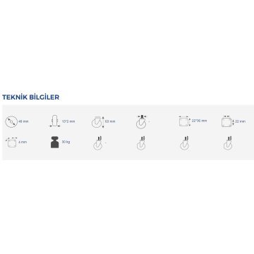 Hts Plastik Büyük U Tablalı Mobilya Tekeri 431 - 18 mm için