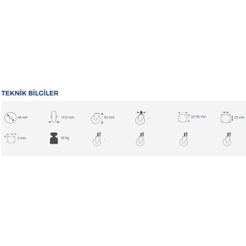 Hts Plastik Büyük U Tablalı Mobilya Tekeri 431 - 50 mm için