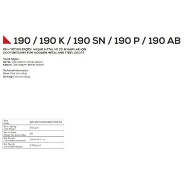 Kale Kilit Emniyet Kelepçesi 190-P - Sarı